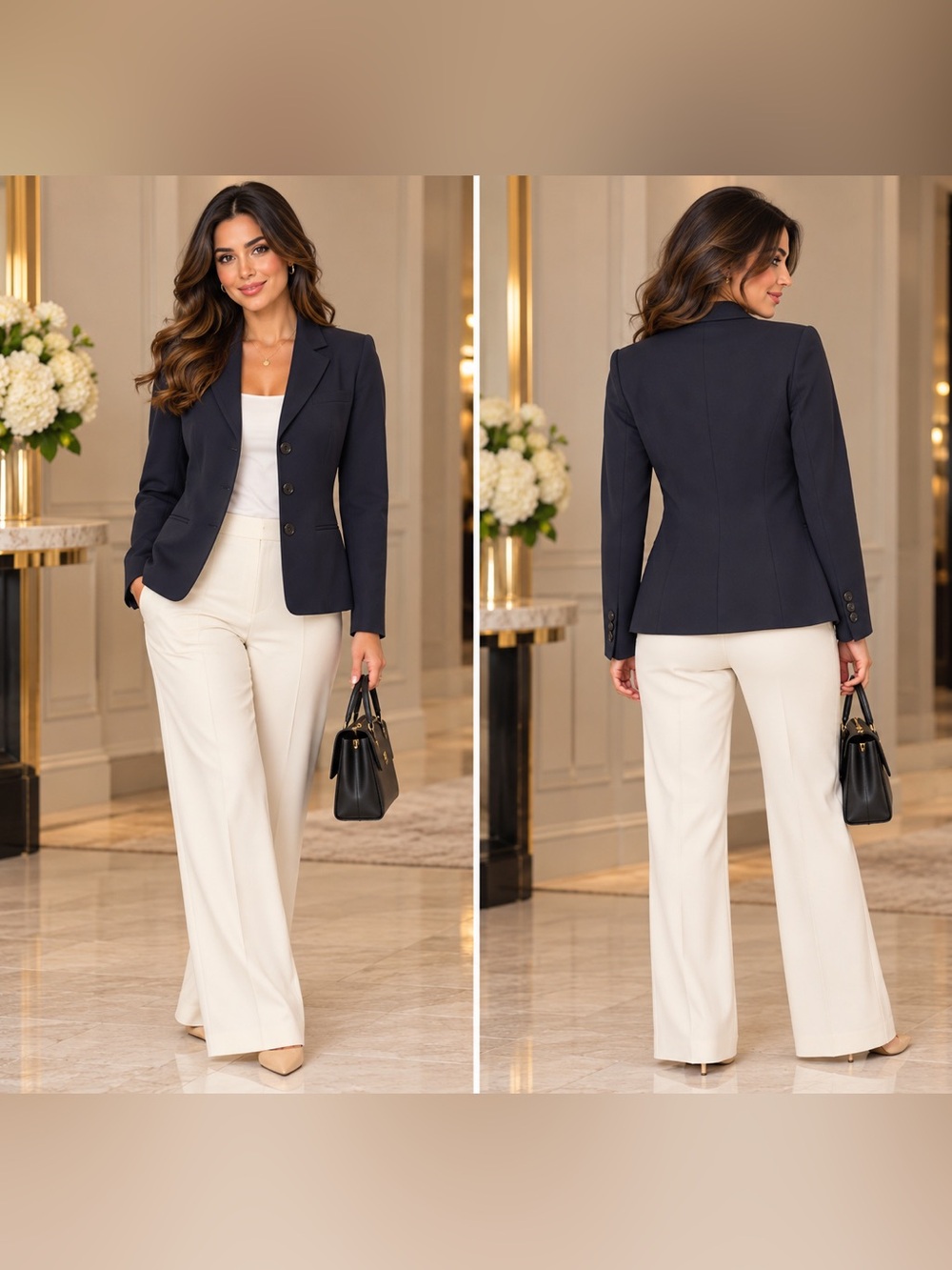 Casual Corner Collectibles Navy Tailored 3-Button Blazer – Size 2